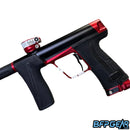 The Planet Eclipse CS3 Pro paintball gun in black and red.