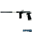 The Planet Eclipse CS3 Pro paintball gun in graphite and silver.