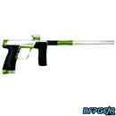 The Planet Eclipse CS3 Pro paintball gun in silver and apple green.