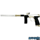 The Planet Eclipse CS3 Pro paintball gun in silver and sandstone.