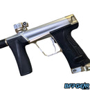 The Planet Eclipse CS3 Pro paintball gun in silver and sandstone.