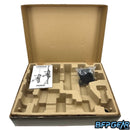 The packaging of the Tippmann Cronus Tactical. Cardboard mold fits the marker, barrel, and marker accessories. Includes spare parts, Allen keys, barrel squeegee, barrel sock, and a user manual.