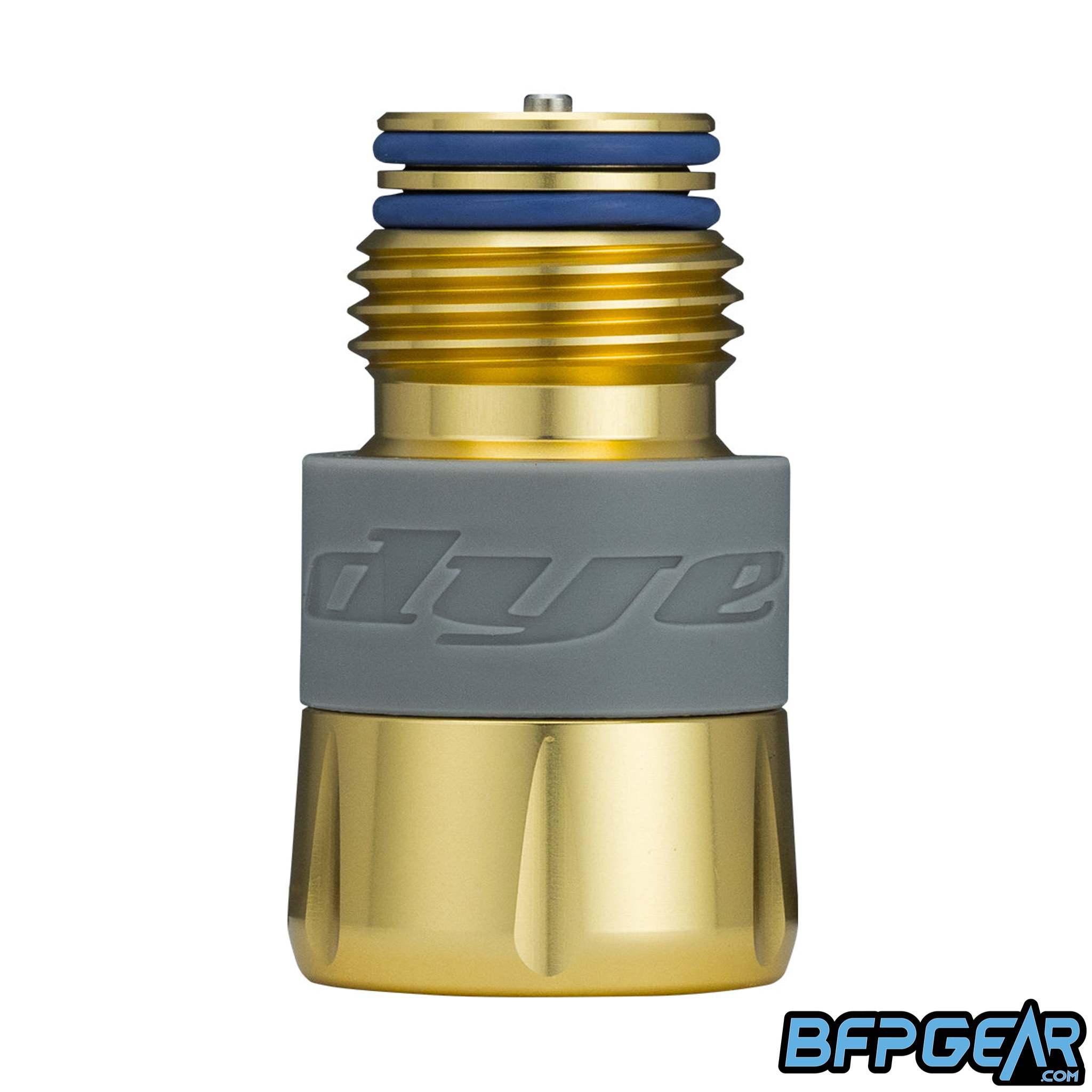 The DYE Reach Tank Extender in polish gold.