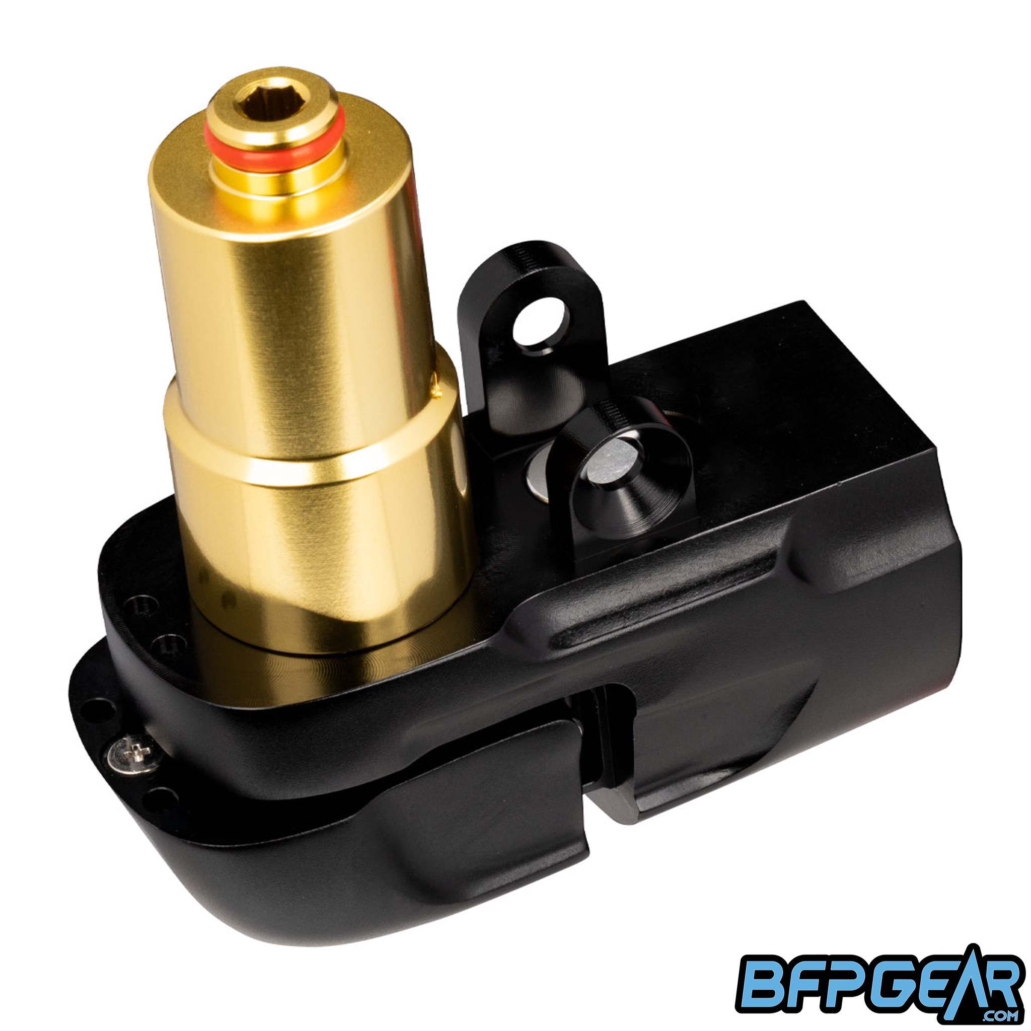 The DyeLab SLAP2 ASA in dust black. Comes with the IM Pro Kit Hyper 6 regulator assembly pre-installed. This angle shows the two arms that slide up into the frame and locks in place via two screws.