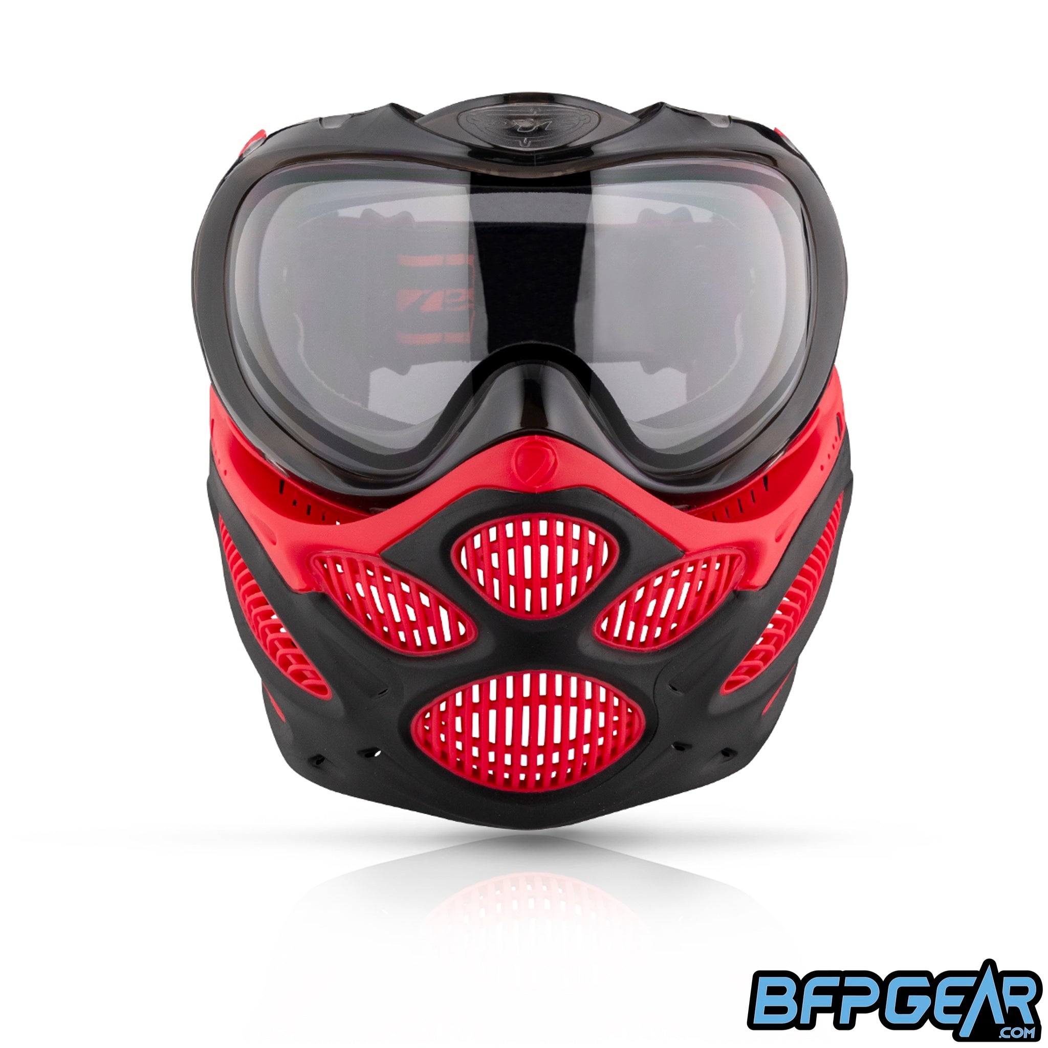 The DYE i3 Pro Paintball Goggle in the Fire Red color way.