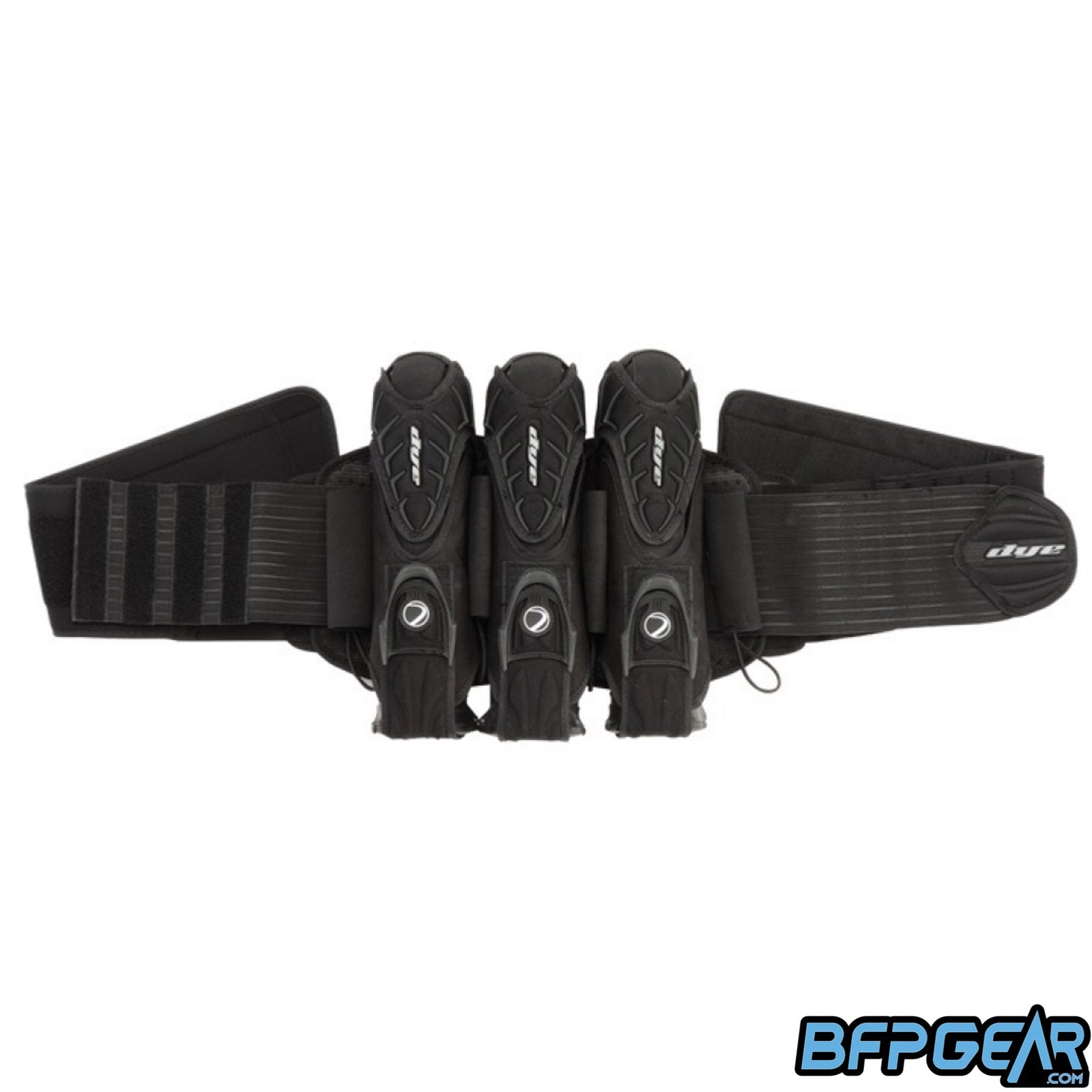 The DYE Assault Harness, 4+3 configuration in black.