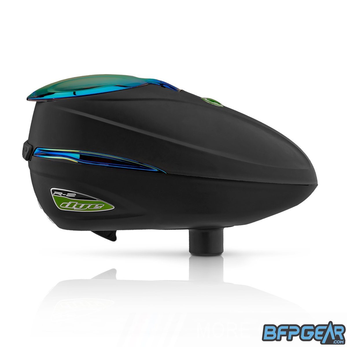 The Dye R2 Paintball loader in black and Chameleon.