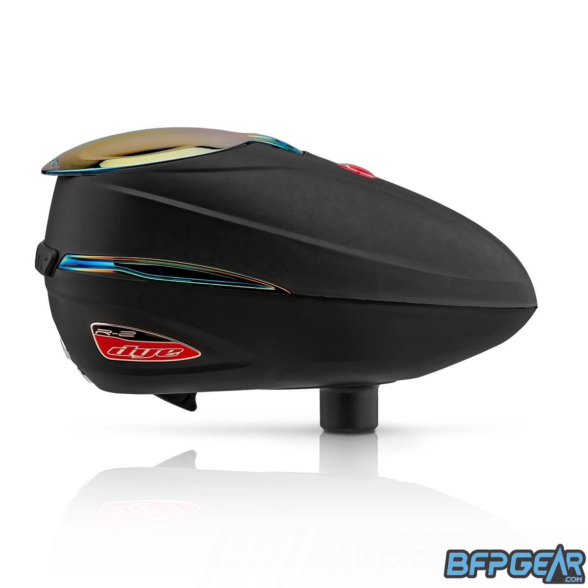 The Dye R2 Paintball loader in black and fire.