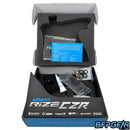 The top foam panel is moved up to show the rest of the contents inside. These include a barrel sock, DYE slick lubricant, Allen key set, and a spare parts baggy.