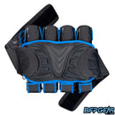 The inside of the Dye Assault harness. Anti-slip backpad keeps the pod pack from moving around.