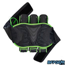 The inside of the Dye Assault harness. Anti-slip backpad keeps the pod pack from moving around.