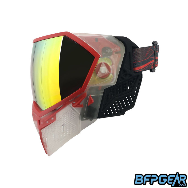 The Clear and Red EVS Goggle system.