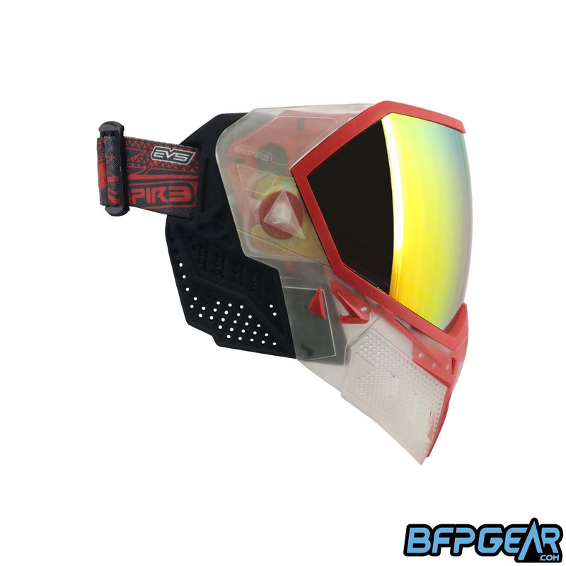 The Clear and Red EVS Goggle system.