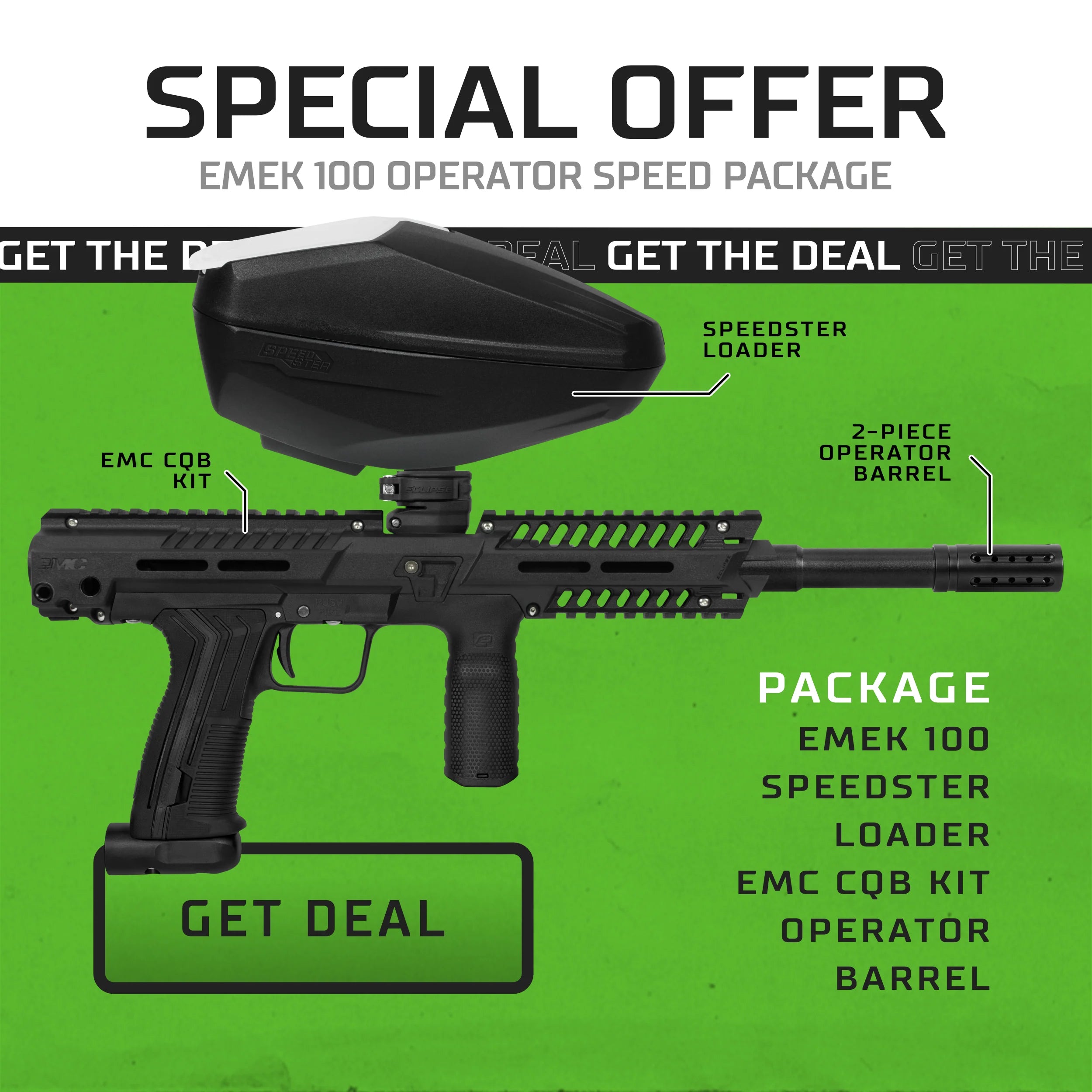 Eclipse EMEK Operator Speed Paintball Gun Package Kit Black