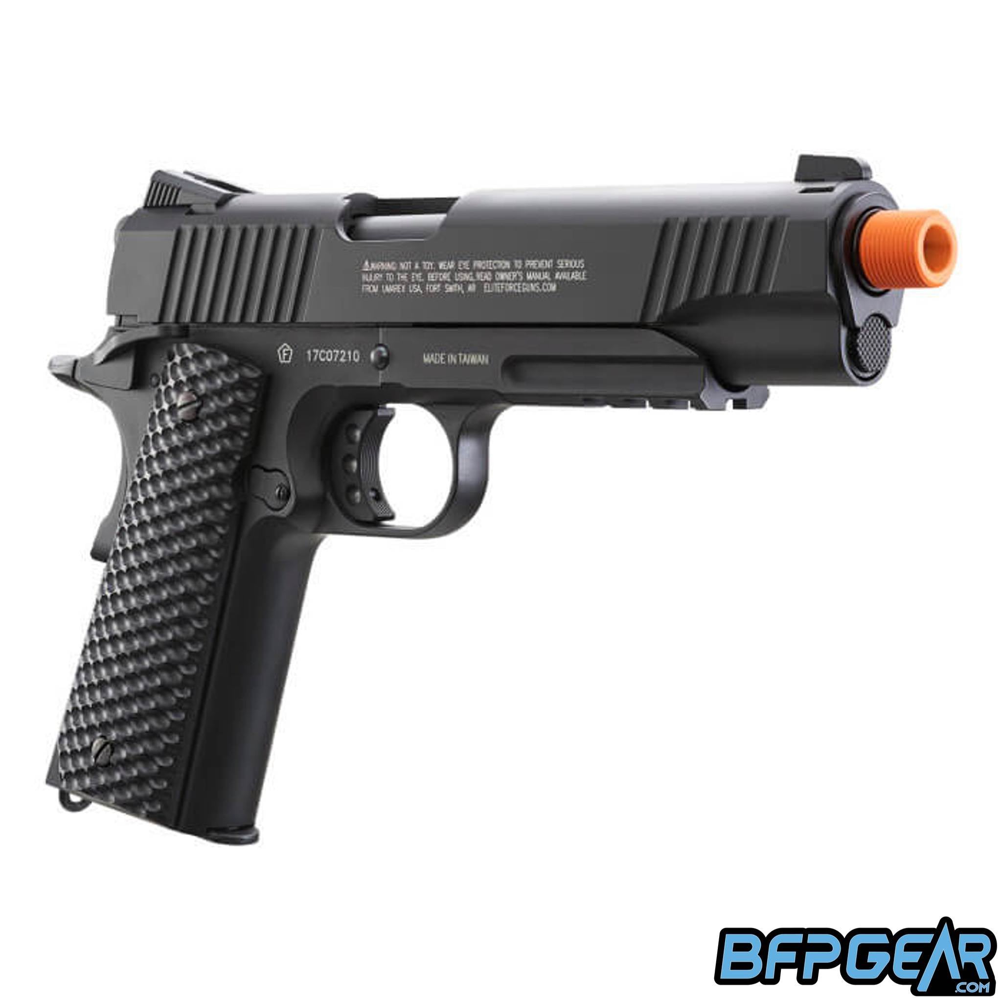 The Elite Force Tactical 1911 CO2 Airsoft Pistol in black.