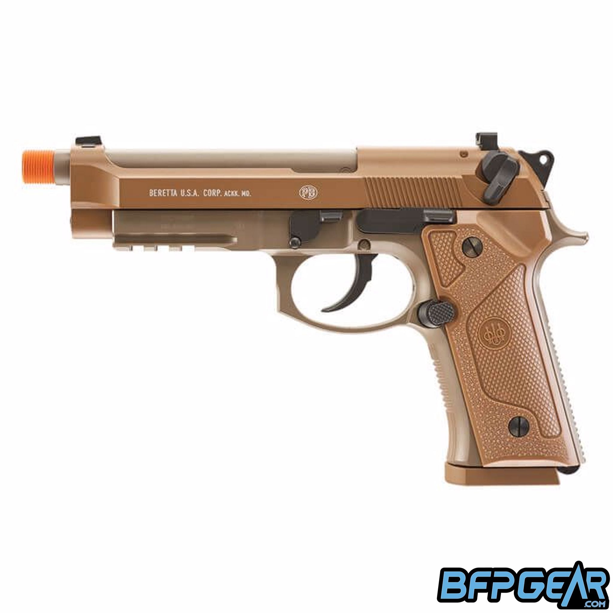 The Elite Force Beretta M9A3 Airsoft Pistol in tan.