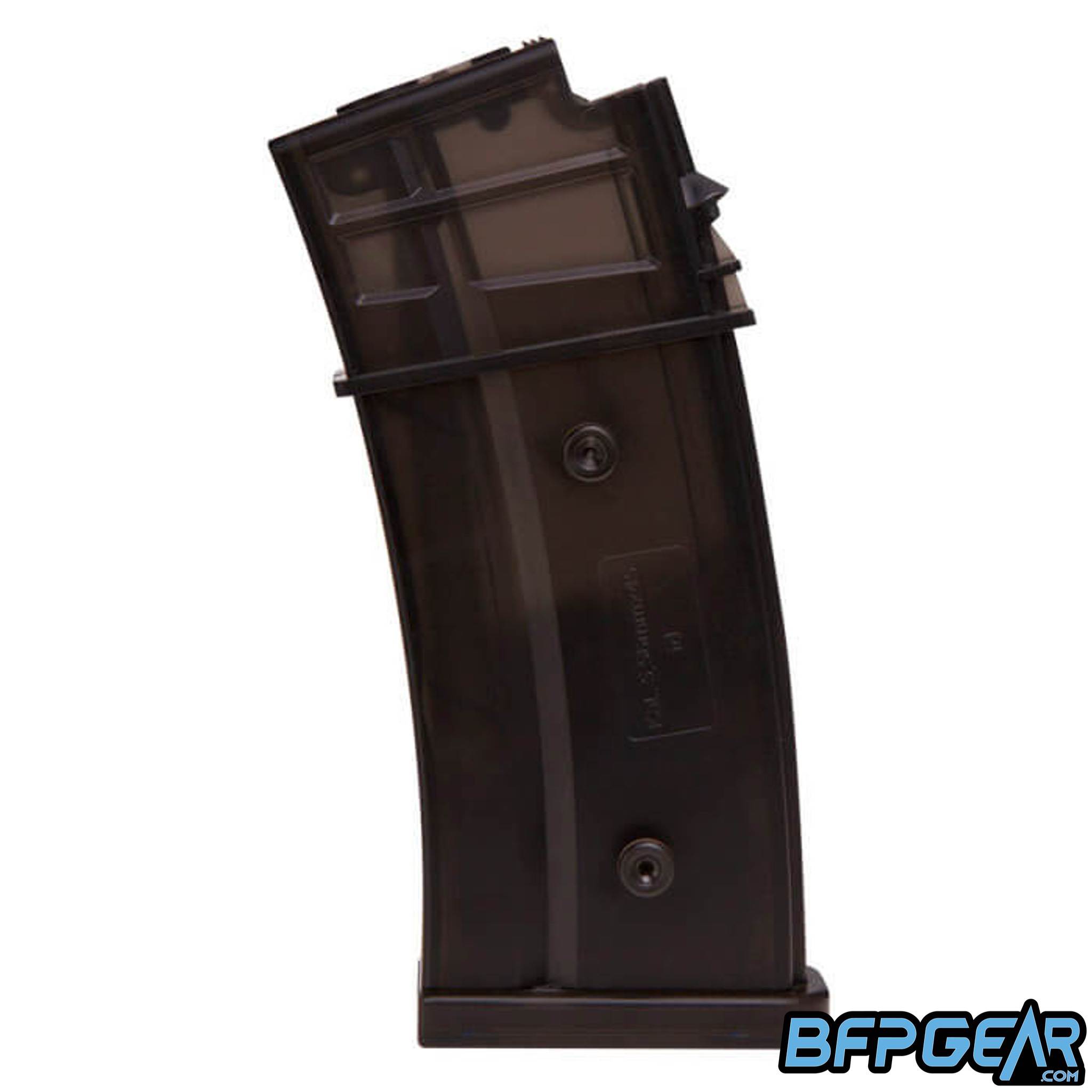 The Elite Force HK G36C Hi-Capacity magazine. Holds up to 400 rounds.