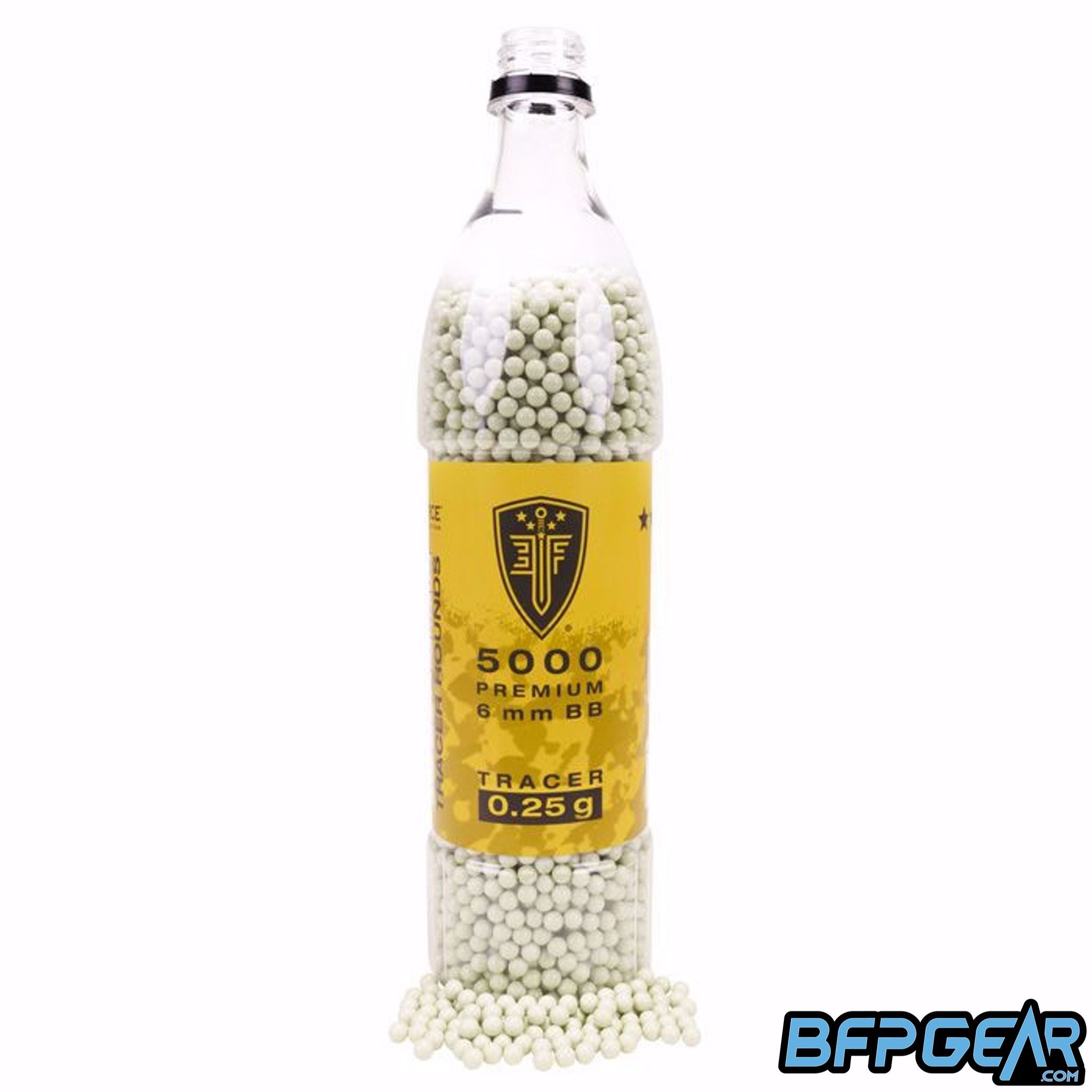 Elite Force premium tracer BBs. Weight is .25g, contains 5000 BBs.