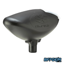 Empire 200 Round Paintball Hopper, angled view showing feed neck and aerodynamic design
