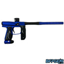 The Empire Axe 2.0 electronic paintball gun in blue and black.
