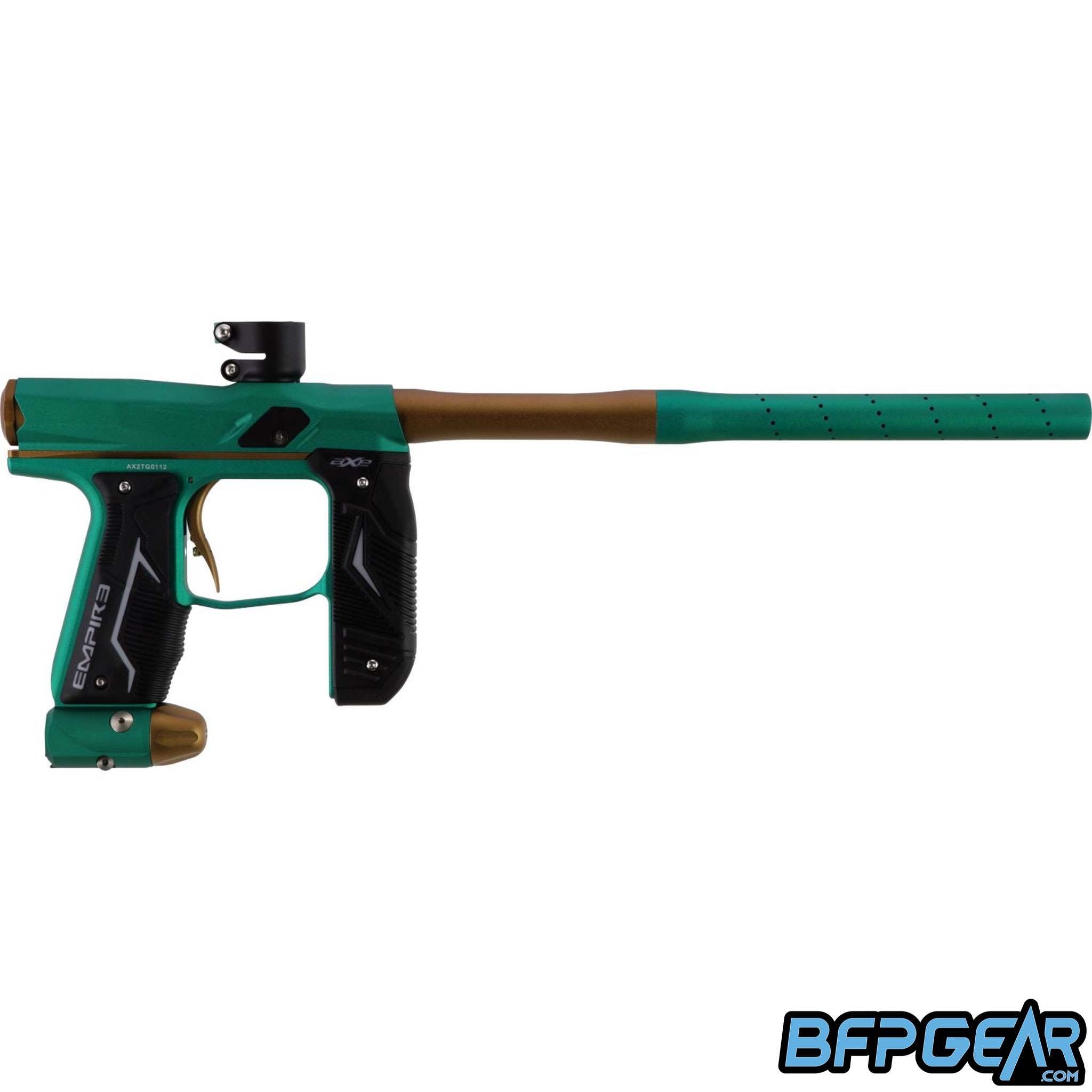 The Empire Axe 2.0 in Dust Mint and bronze facing the right.