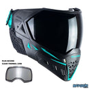The Empire EVS Goggle system in black and aqua. Comes with two thermal lenses.