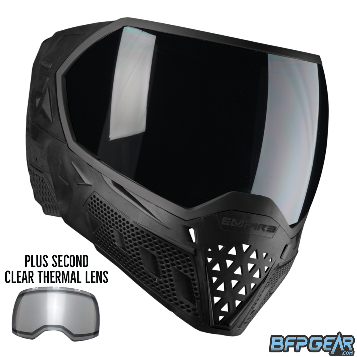 The Empire EVS goggle system in black. Comes with two lenses.