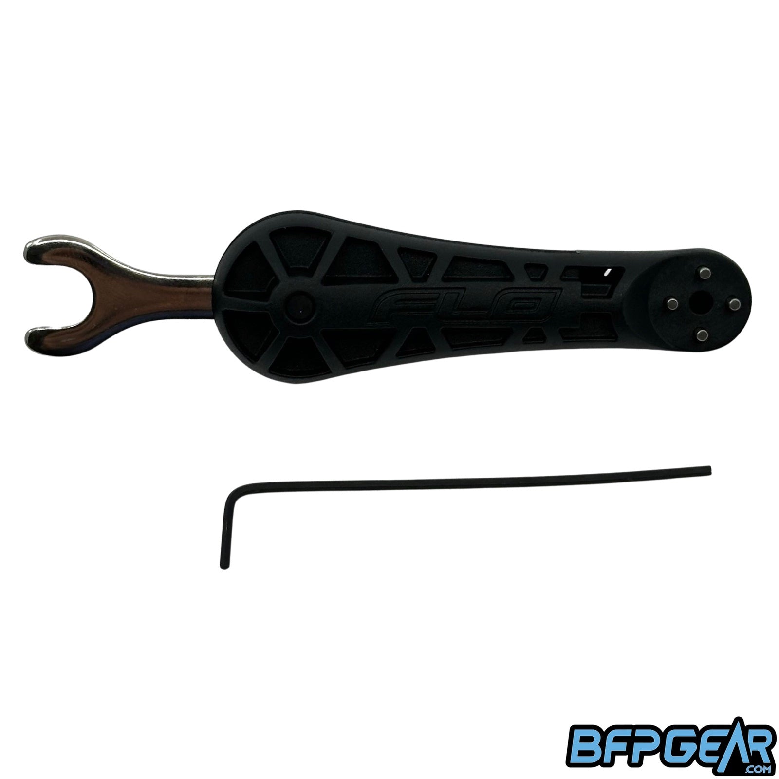 The Empire Flo Regulator tool carries an Allen key to adjust the output pressure on the fly. A small wrench-like piece also folds out from the tool.