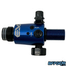 The FLO Regulator uses two screws on either side to adjust the output pressure. The black screw pictured here is in the high pressure output slot, which means high pressure is disabled.