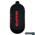 The Empire Paintball Ultra Light 80ci air tank in black and red.