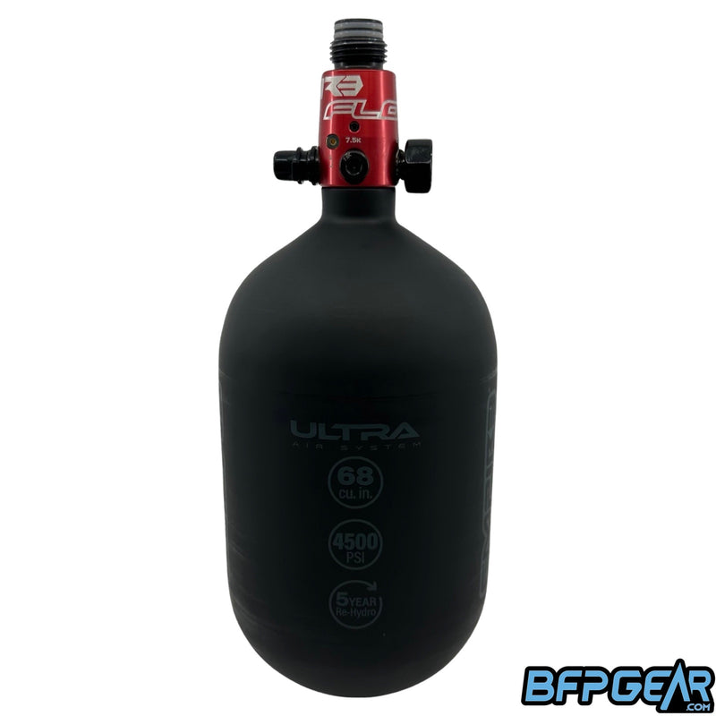 The Empire Ultra Light tank with a red FLO PRO Regulator installed.