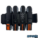 The Empire Compressor Paintball harness in the Inferno color way. Pod capacity is 4+7 and can hold up to 11 pods.