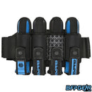 The Empire Compressor Paintball harness in the tidal wave color way. Pod capacity is 4+7 and can hold up to 11 pods.
