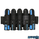 The Empire Compressor Paintball harness in the Tidal Wave color way. Pod capacity is 5+8 and can hold up to 13 pods.