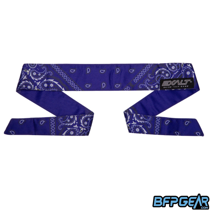 Exalt headband with the Bandana V2 pattern in blue.