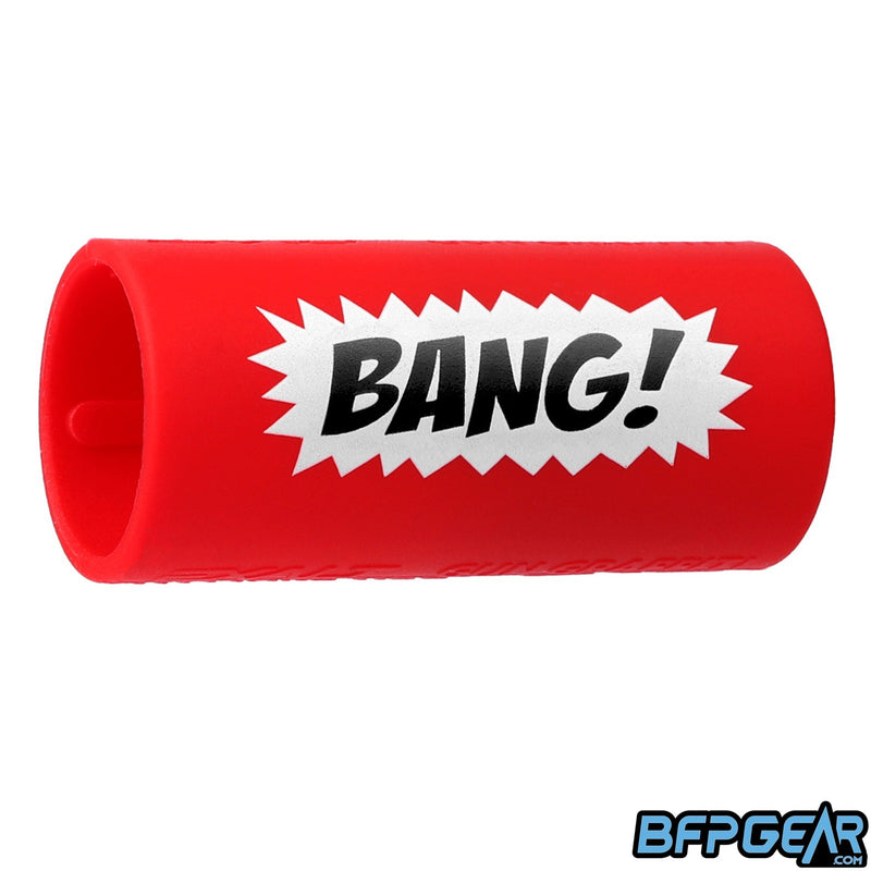 The Exalt Gun Graffiti Band in the Bang! Red style. Fits S63 and Shaft FL barrel backs.