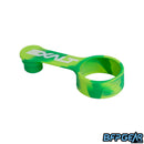 The Exalt Paintball Fill Nipple cover in the lime swirl pattern.