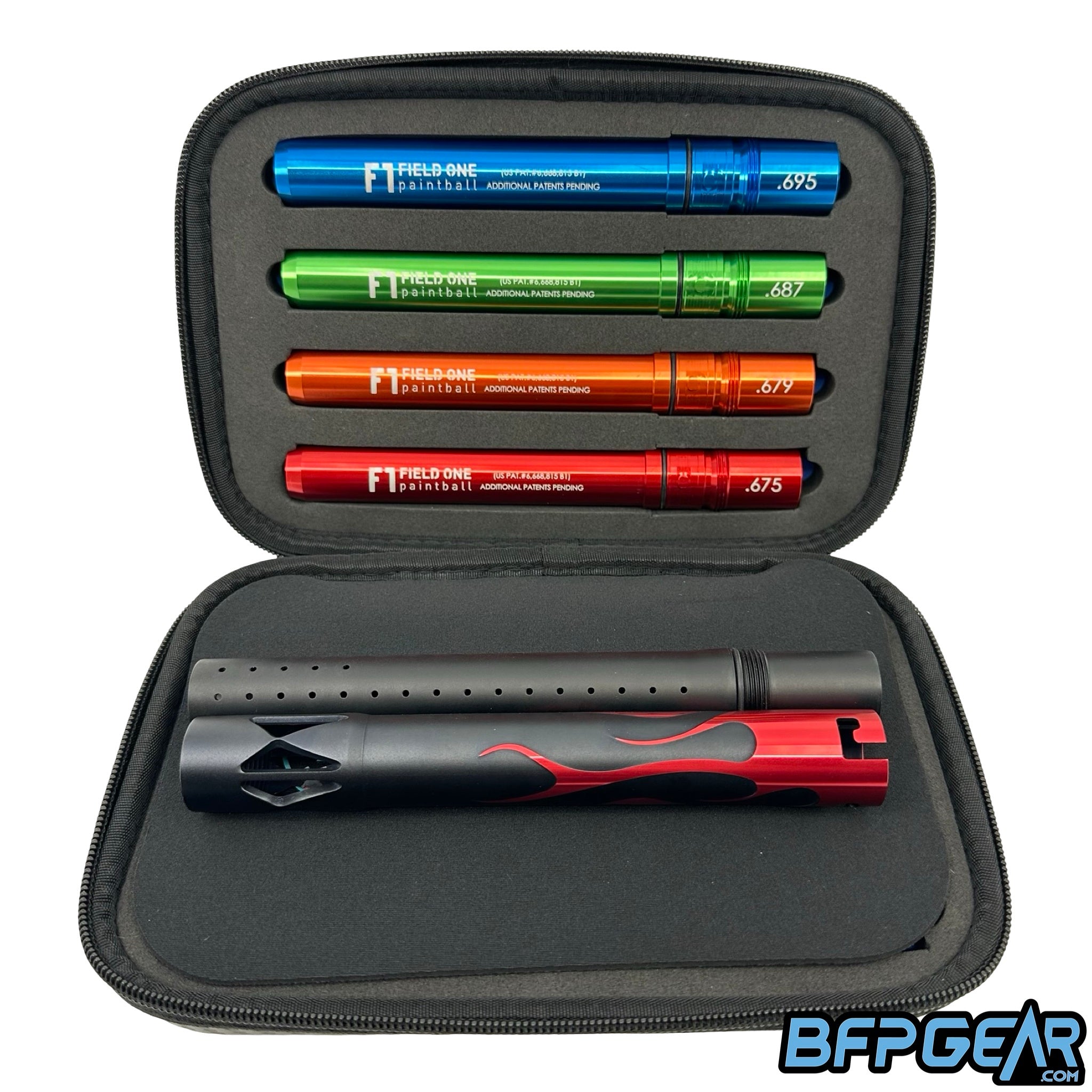 The Field One Acculock Flame barrel disassembled. This up close shot shows off the detail found on the barrel back.