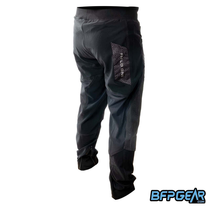 The back side of the Field One X Hormesis Guard pants. There's a sleeve on each side to carry a barrel swab.