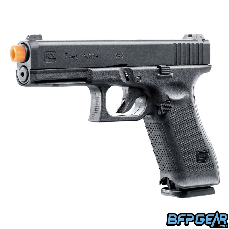 The Elite Force Glock G17 Gen 5 gas blow back airsoft pistol in black.