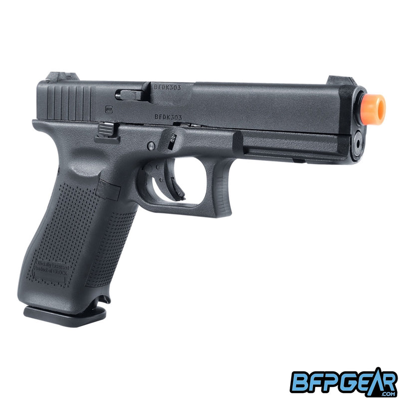 The Elite Force Glock G17 Gen 5 gas blow back airsoft pistol in black.