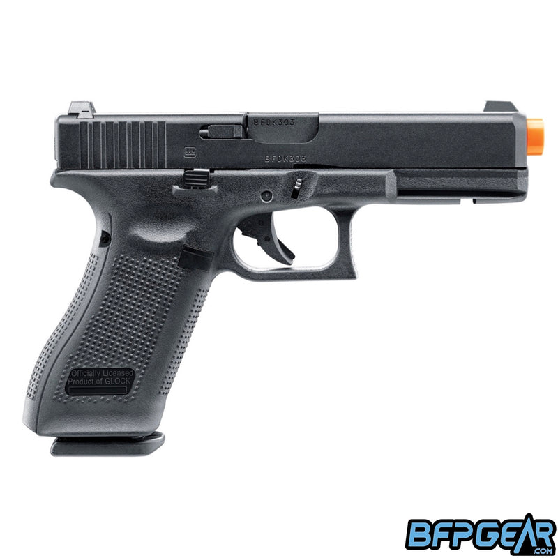 The Elite Force Glock G17 Gen 5 gas blow back airsoft pistol in black.