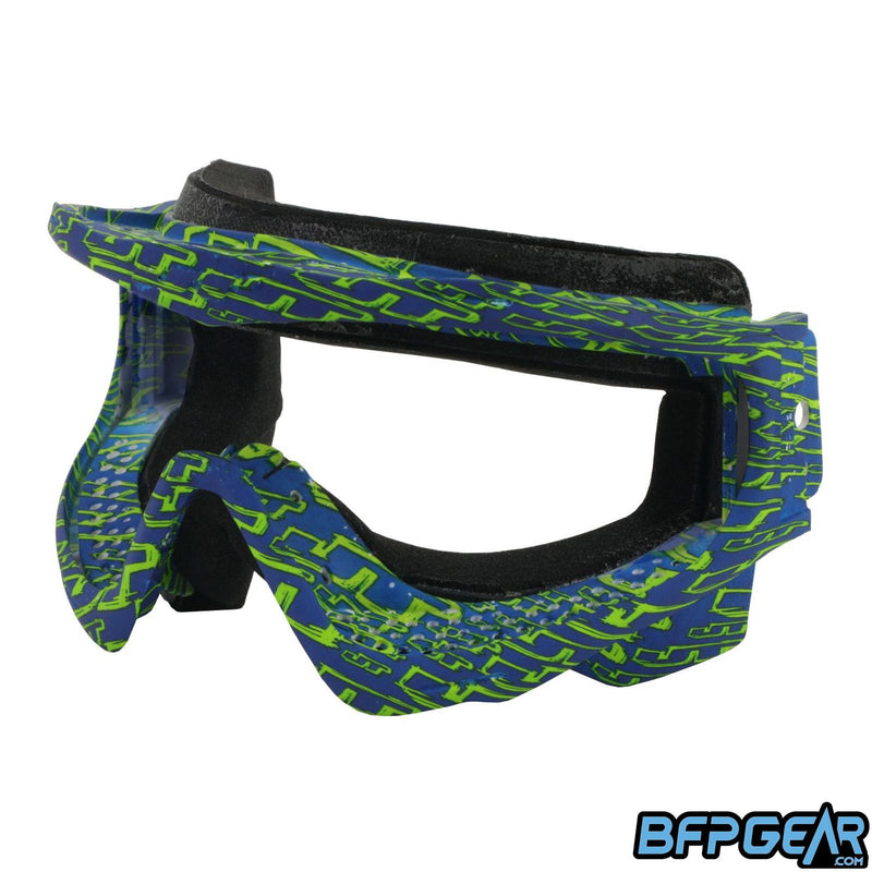 The JT ProFlex goggle frame in the limited edition Grunge Green/Navy color way. 