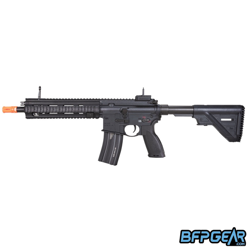 The H&K 416 A5 competition AEG airsoft rifle in black.