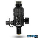 Rotational 360° cap with dual O-rings for precision alignment.