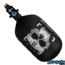 The HK Army Alpha 68ci air tank in the Doom Alloy pattern. Color way is black and silver. Comes with a pro reg in black.