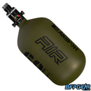 The HK Army Alpha Air 68ci air tank with the HP8 regulator in the Striker pattern. The bottle is olive and black.