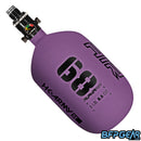 The HK Army Alpha Air 68ci air tank with the HP8 regulator in the Haze pattern. The bottle is purple and black.