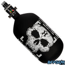 The HK Army Alpha Air 77ci air tank with the HP8 regulator in the Doom Ghost pattern. The bottle is black and white.