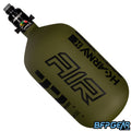 The HK Army Alpha 77ci air tank with a Pro V2 regulator in the Striker pattern. Color way is Olive and black. Pro Regulator is black in color.